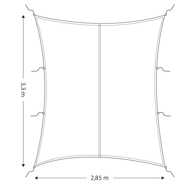 Solsegel sittbrunn rektangulr 2,85 x 3,3 m