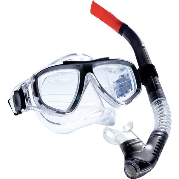 Dykarsats vuxen mask och snorkel svart