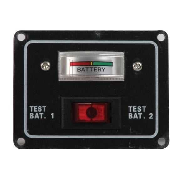 Testpanel fr batteri med instrument och strmbrytare, 12/24